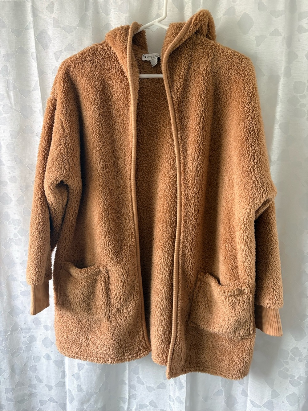 Koolaburra Chestnut Teddy Open-Front Hooded Jacket